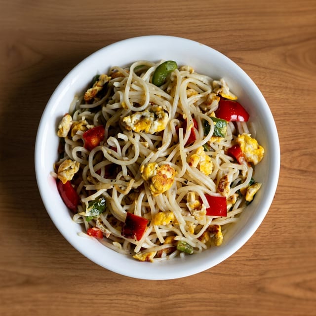 Egg Hakka Noodles.