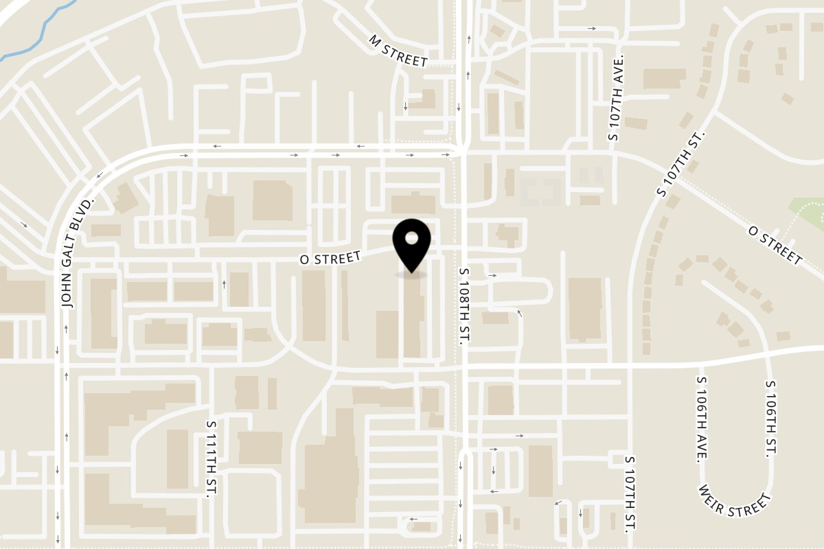Map showing the location of Astoria Biryani House Indian Restaurant on 5010 S 108th St in Omaha